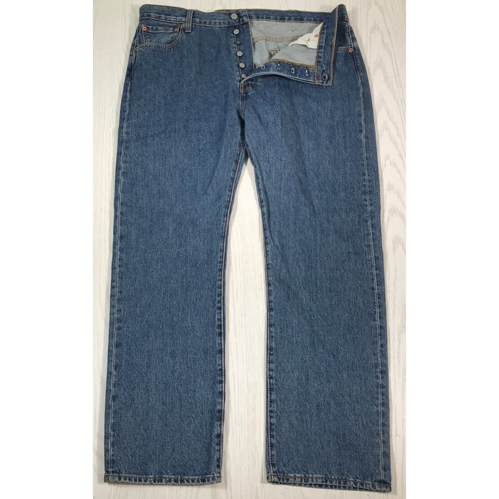 Blue Levi's 501 Jeans Mens 40x32 Cotton Button Fly Mid Rise Classic Denim New